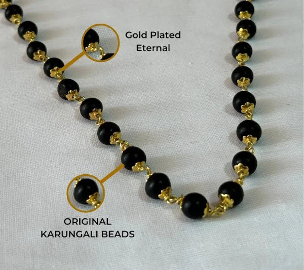 Anciently Karungali Malai Copper Original 8mm | Karungali Malai Copper 8mm 54 Beads, Ebony Wood, 1 Piece