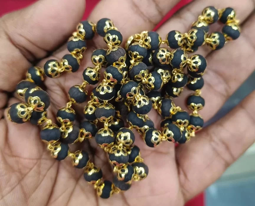 Anciently Karungali Malai Copper Original 8mm | Karungali Malai Copper 8mm 54 Beads, Ebony Wood, 1 Piece