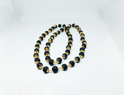Anciently Karungali Malai Copper Original 8mm | Karungali Malai Copper 8mm 54 Beads, Ebony Wood, 1 Piece